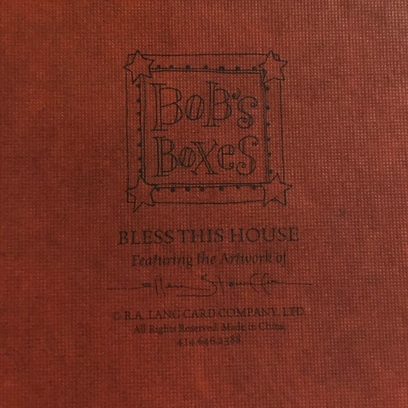 Bob’s Boxes Home Sweet Home Brown/Red Burgundy with Primitive House Angel Trees - Picture 7 of 7